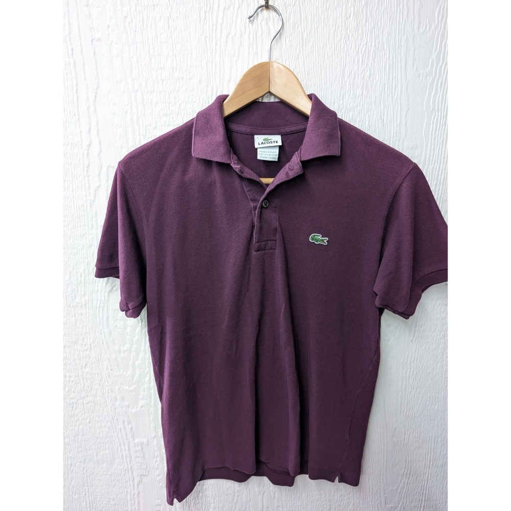 Lacoste Short Sleeve Pique Polo Shirt Purple Preppy Men's Size 3 Small